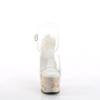 Pleaser - ADORE708MB Sandale à bride à la cheville, Pole dance chaussures - Transparent/Couleur or Product image